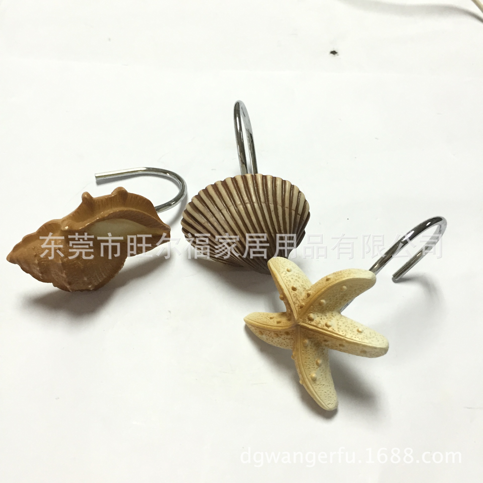 厂家供应树脂浴帘挂钩 海滩风树脂浴帘挂钩 波丽树脂浴帘挂钩