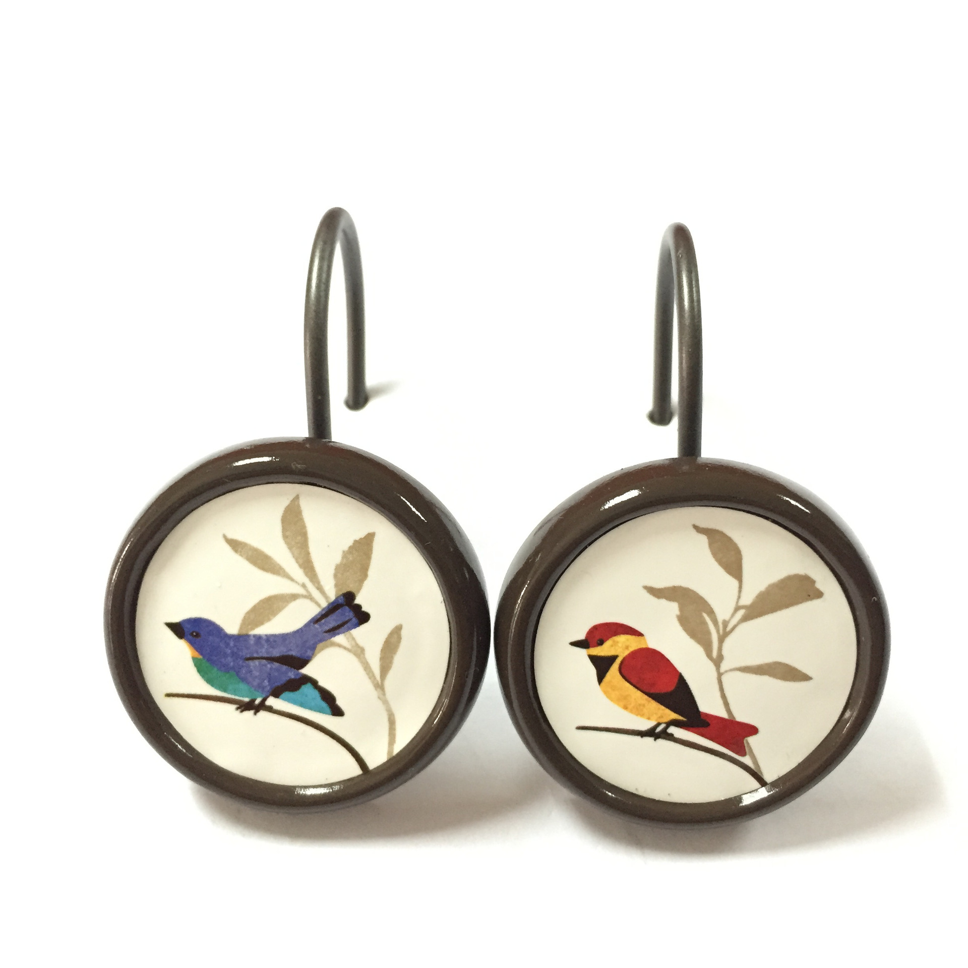 厂家定制 树脂浴帘挂钩 花鸟树脂挂钩 花纸树脂挂钩