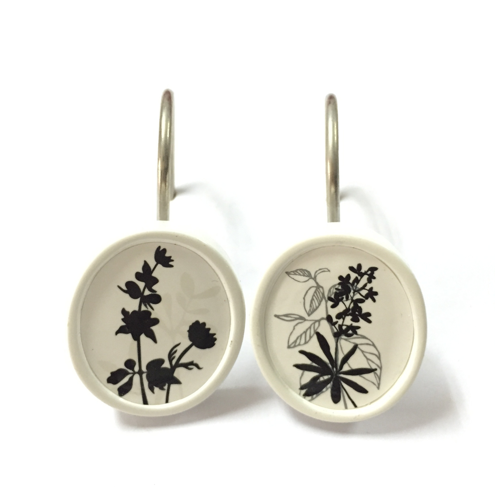 厂家定制树脂浴帘挂钩 文艺花纸浴帘挂钩 花纸类树脂浴帘挂钩