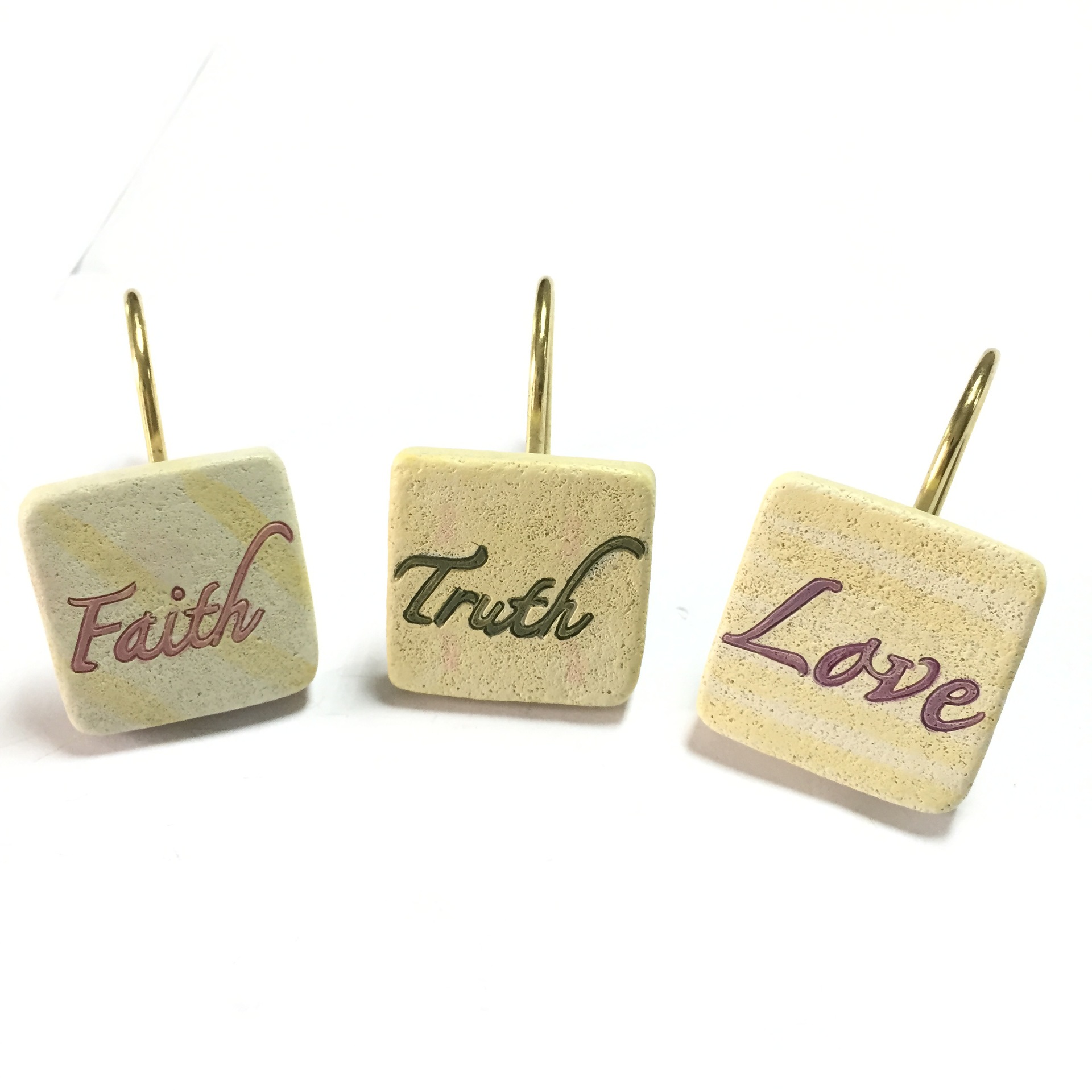 工厂定制树脂浴帘挂钩 文字树脂浴帘挂钩 沙子系列树脂浴帘挂钩