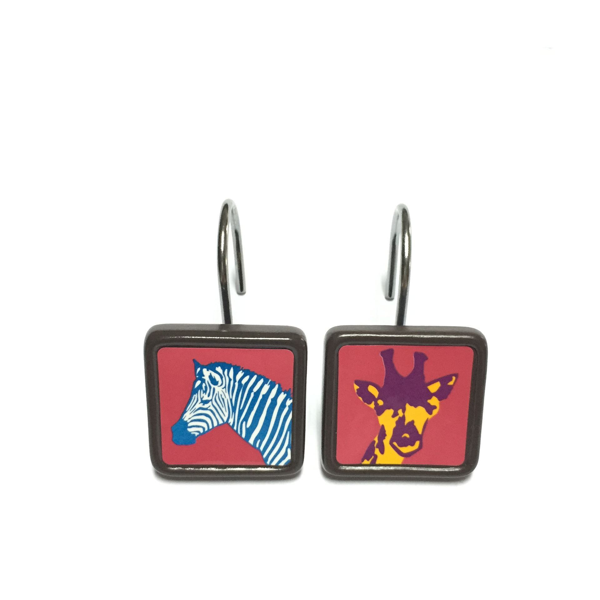 厂家定制树脂浴帘挂钩 原始非洲浴帘挂钩 花纸系列浴帘挂钩