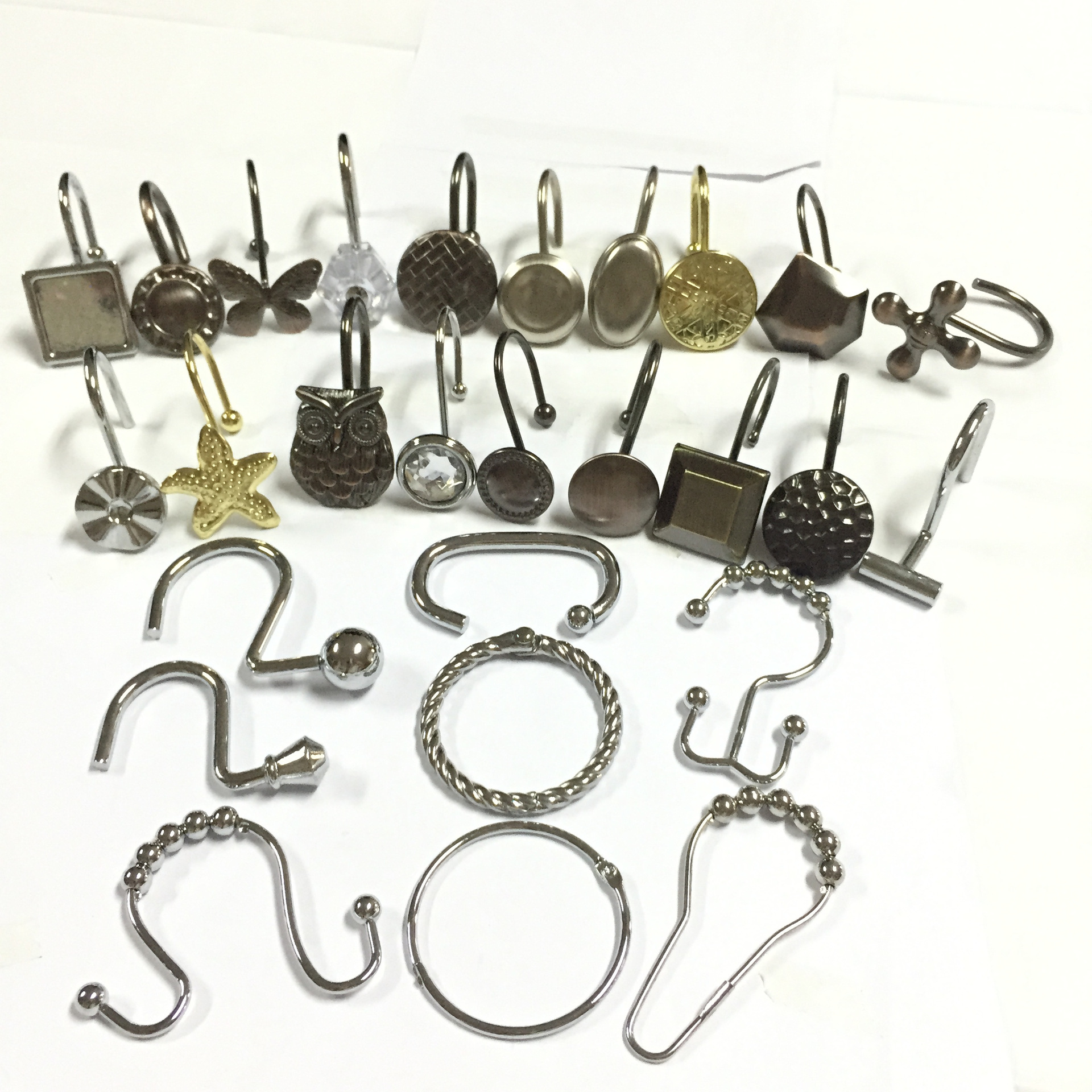 厂家定制五金浴帘挂钩 五金系列浴帘挂钩 不锈钢浴帘挂钩